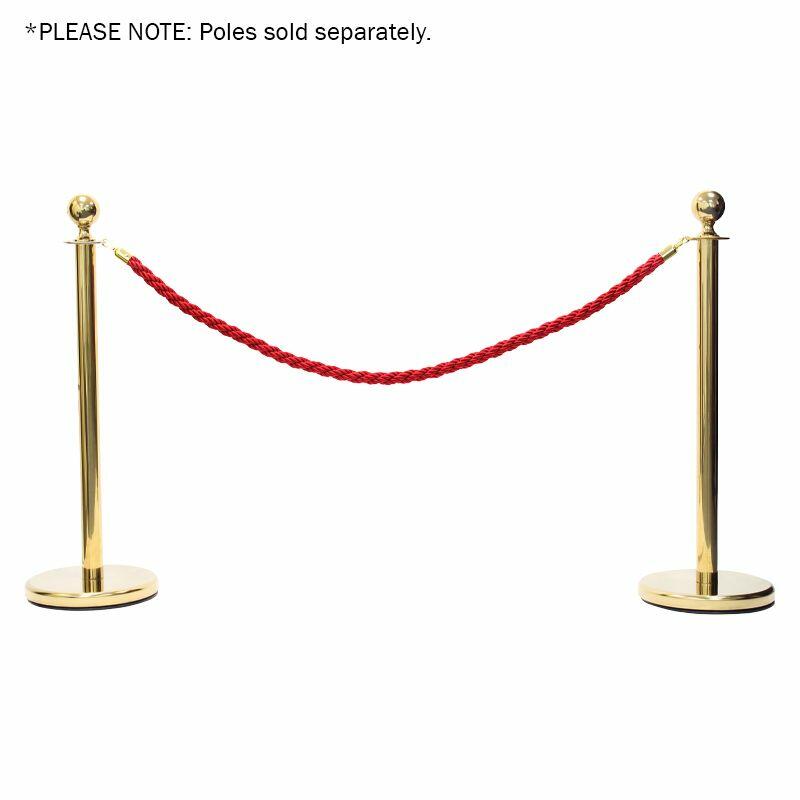 eLumen8 Gold Barrier Rope, Red Twisted - Example Front