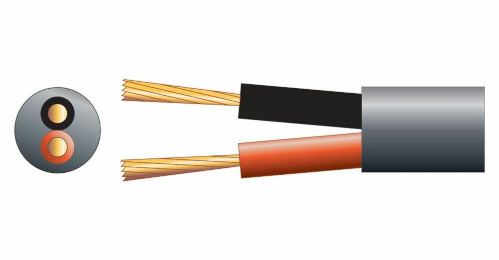 Mercury Hi Flex Double Insulated Speaker cable, 2 x (48 x 0.2mm) Black