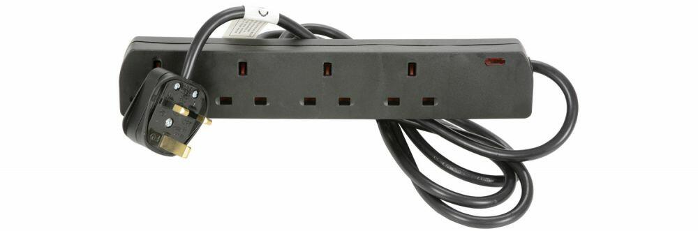 Mercury UK 4-Gang Extension Lead Black 2.0m - 430.836UK