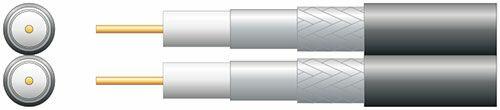 Mercury Eco Twin RG6 Foamed PE Coaxial Cable with Al Braid - 250m Black - 808.129UK