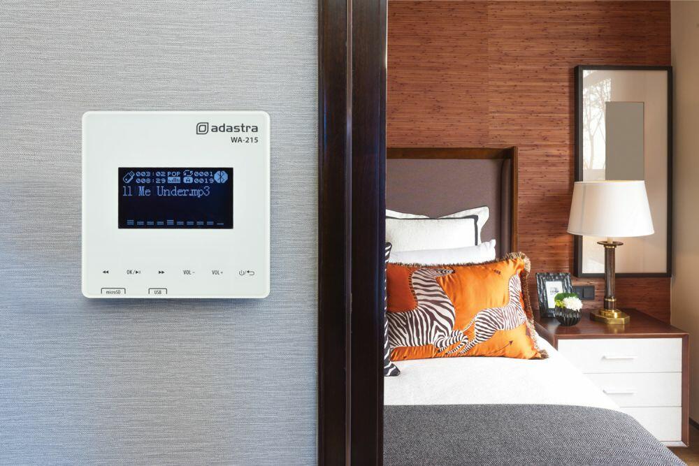 Adastra WA215 In Wall Amplifier with USB/microSD player, FM + Bluetooth - 953.132UK