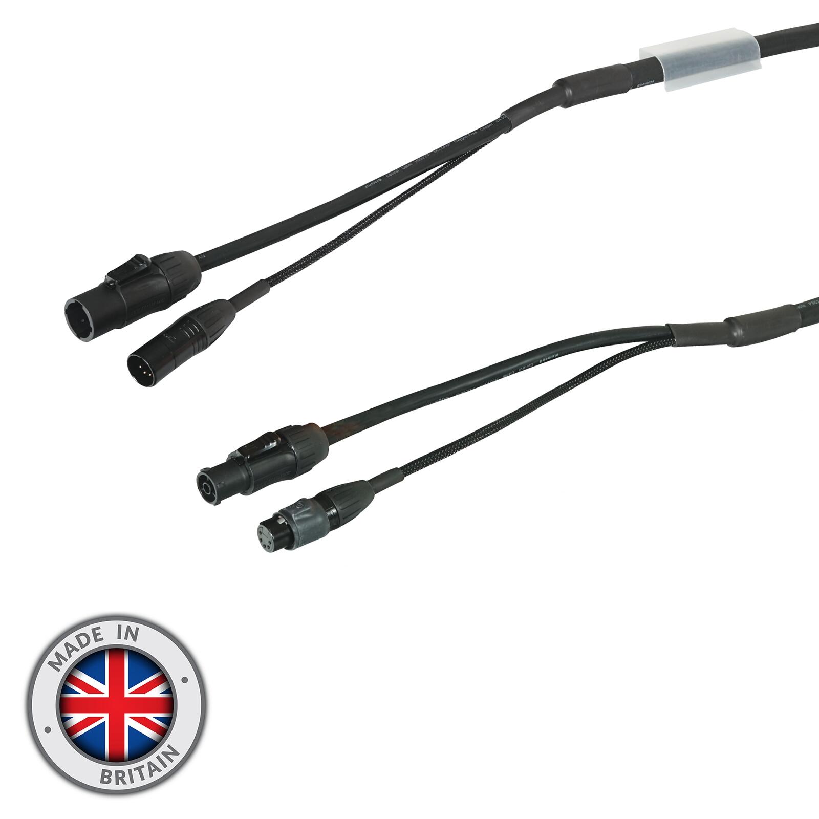 eLumen8 3m Combi 2.5mm IP65 Seetronic TR1 Power/ 5-Pin DMX Lead