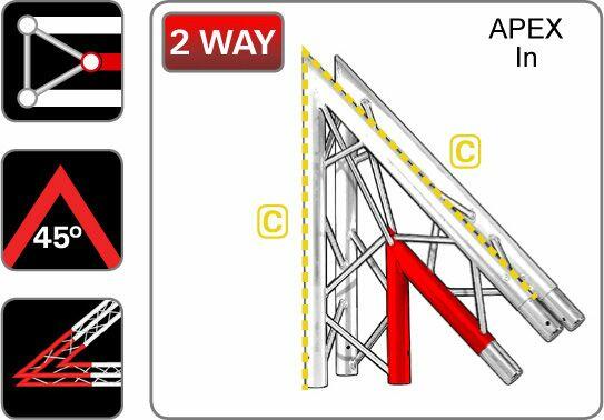 Trilite 2TRJ245A 200Series 45deg 2way Triangular Truss Apex In Junction