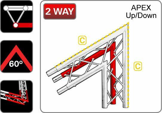 Trilite 2TRJ260 Triangular Truss Apex Up/Down Junction, 200 series