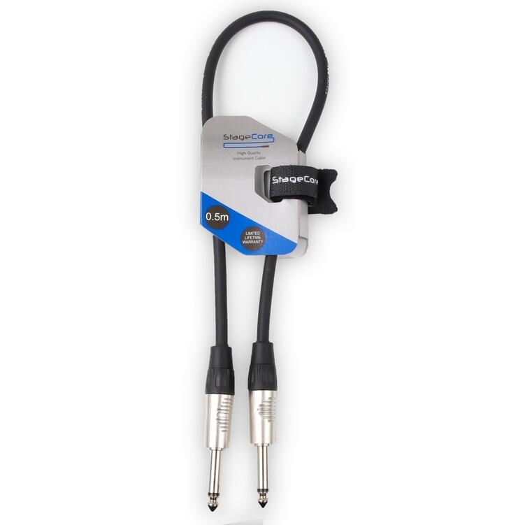 StageCore 6.35mm-6.35mm Mono Jack Instrument Lead, LU05, BLACK - (90010)