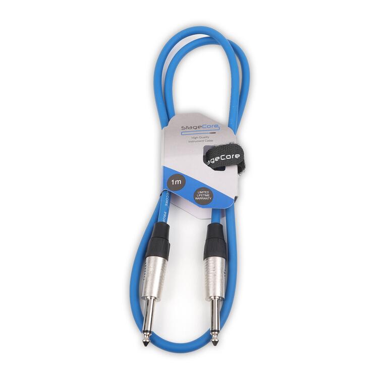 StageCore 6.35mm-6.35mm Mono Jack Instrument Lead, LU1, BLUE - (90015)