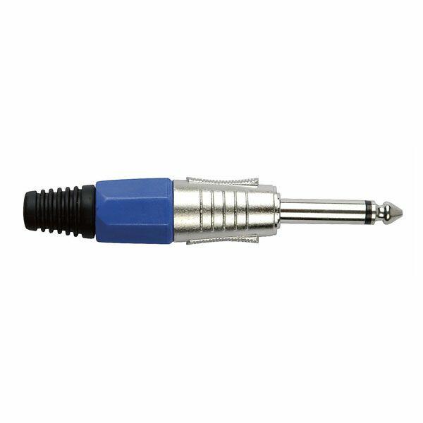 DAP Jackplug 6.3mm Mono Nickel with Blue Endcap