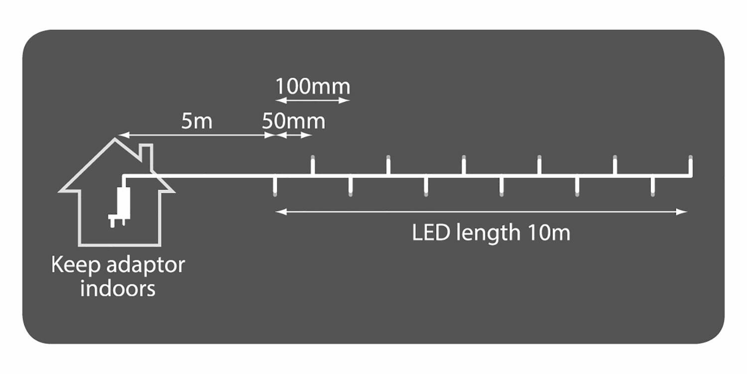LYYT 200 LED String Lights w/Timer CW 155.466UK