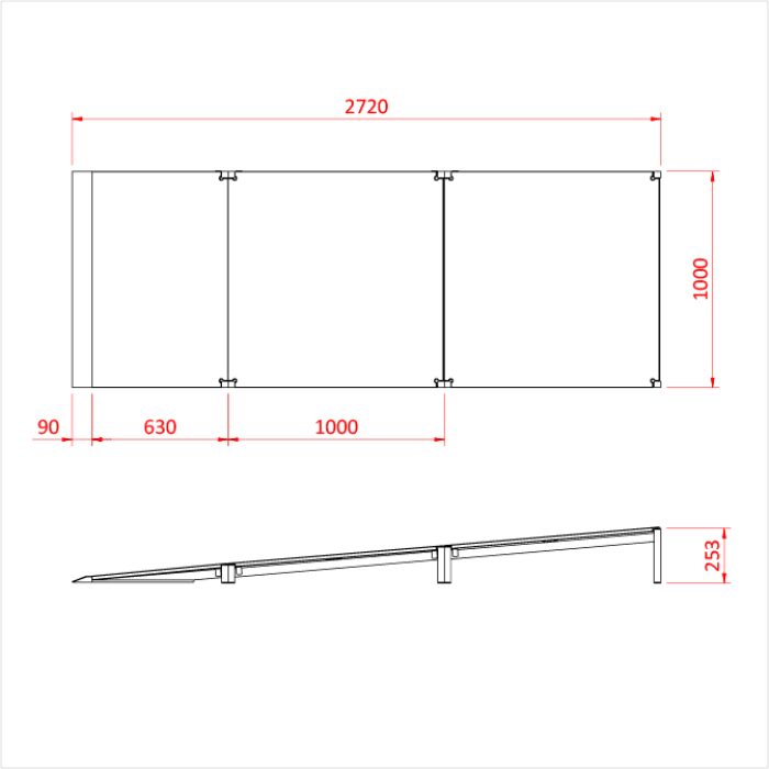 Doughty T77900 Easydeck Stage - Ramp System, 250mm