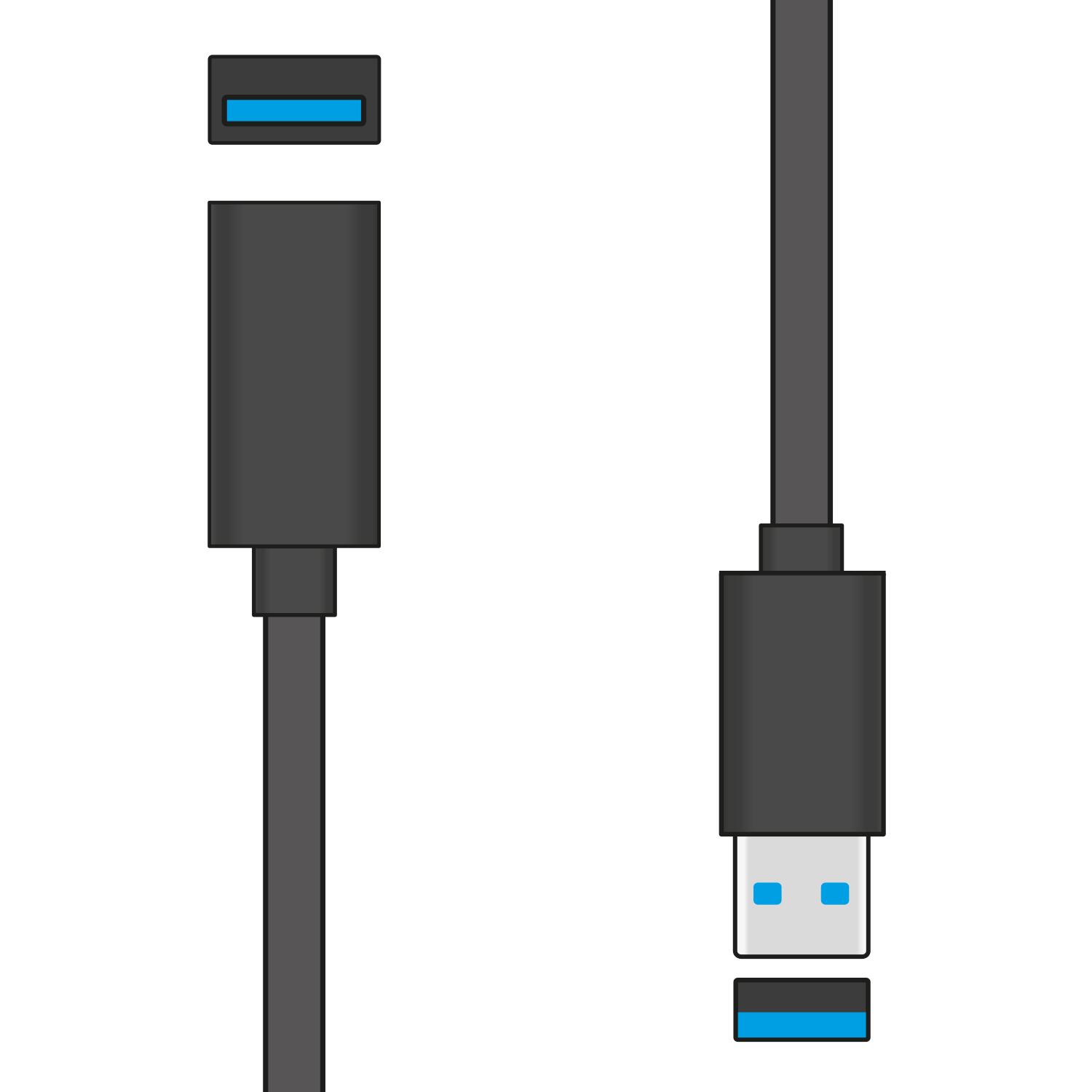 AV:Link USB 3.0 Type-A Plug to Type-A Socket Leads - 1.5 Metres - 113.030UK