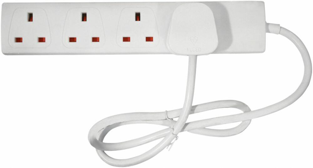 Eagle Four Gang 13 A Extension Lead in White Lead Length (m) 1 (E201CAA)