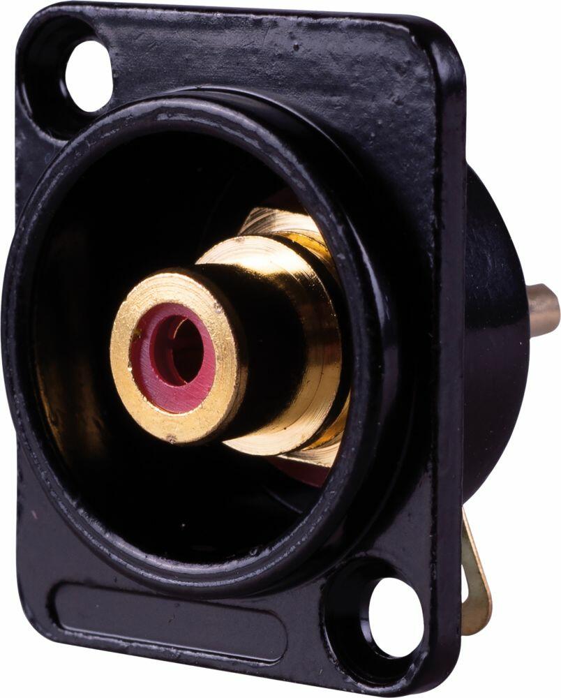 Eagle Chassis mount phono socket Compatible with D series holes. Fixings screws supplied. Colour Black / Red, F267YLR