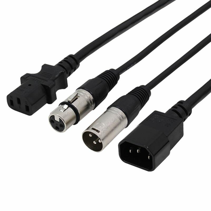 LEDJ Combi IEC and DMX Lead, 3 pin XLR Male to Female, 1.5m, CABL173
