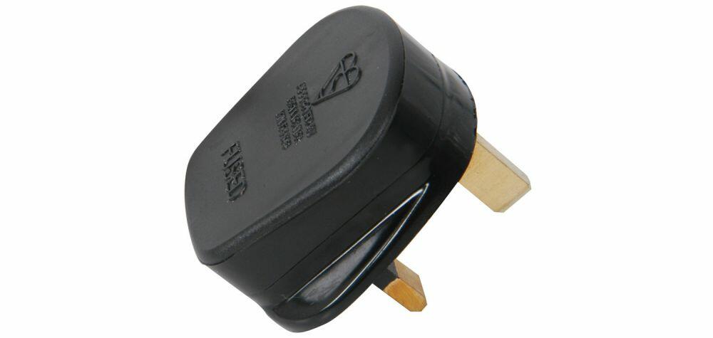 Mercury UK mains plug, 13A fuse, black - 429.802UK