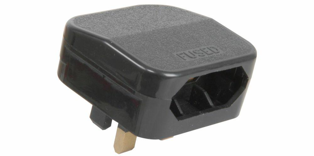 Mercury FCP5AB Black FCP fused Euro converter plug- bulk - 429.823UK