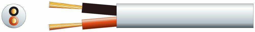 Mercury Hi Flex Double Insulated Speaker cable, 2 x (24 x 0.2mm) White - 807.095UK
