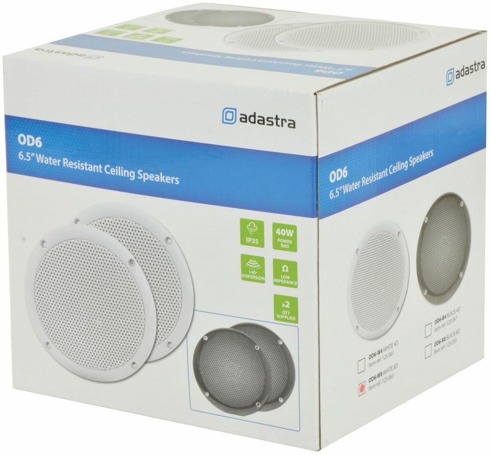 Adastra OD6-W8 0D6-W8 Water resistant speaker, 16.5cm (6.5), 100W max, 8 ohms, White - 125.063UK