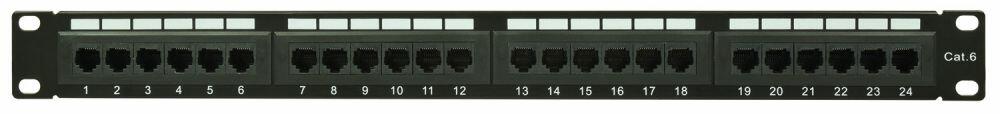 Adastra 24-Port CAT6 IDC Patch Panel 1U + Cable Management 853.001UK