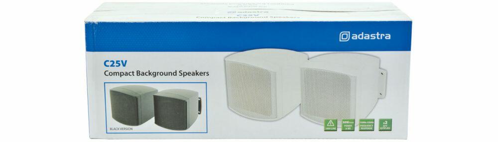 Adastra C25V-W C25VW 2.5inch Compact Background LoudLoudspeaker White Pair - 952.820UK