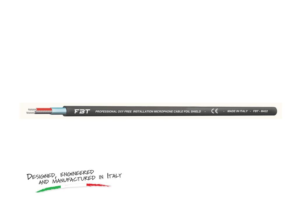 StageCore M222 Professional OFC Microphone Cable - 2x0,22/2x24 AWG PVC Flex 6,5mm BLACK - (33022)
