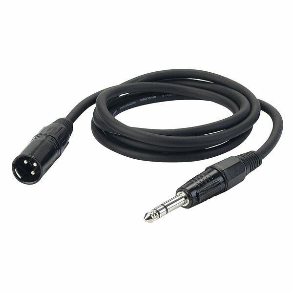 DAP 1,5 mtr XLRM/Jack Stereo Black Mic/linecable