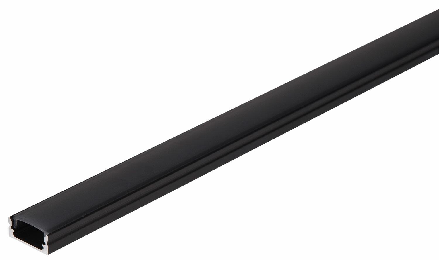 LYYT Aluminium LED Tape Profile Short Crown 2m Black 156.877UK