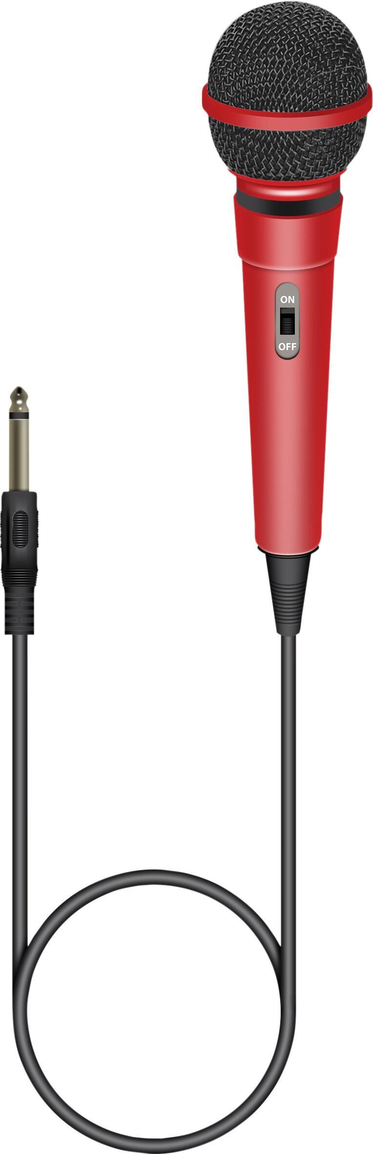 Soundlab Dynamic Karaoke Microphone With Fixed 3m 6.35mm Jack Lead Colour Red, G256DR