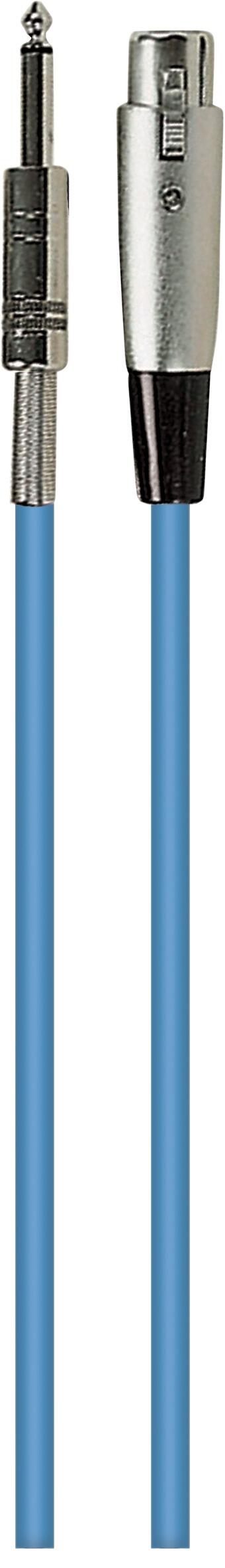 SoundLAB Standard Unbalanced 3 Pin XLR to 6.35 mm Jack Plug Microphone Lead 6M Blue, G113E