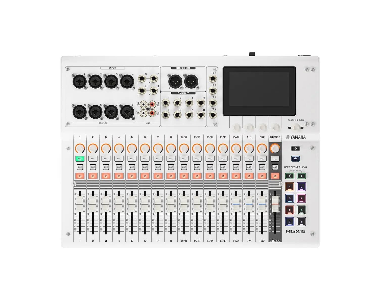Yamaha MGX16 W 16 ch Mixing Console 8 Combo Line - White