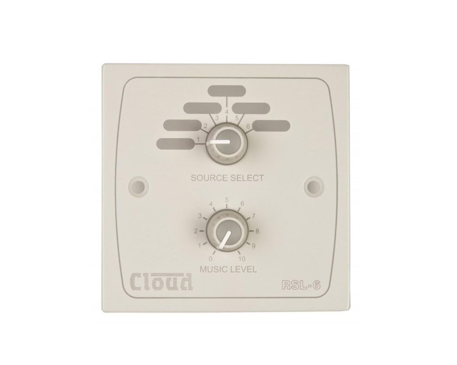 Cloud RSL-6W Remote 6-Source / Volume Level Select Wall Plate White