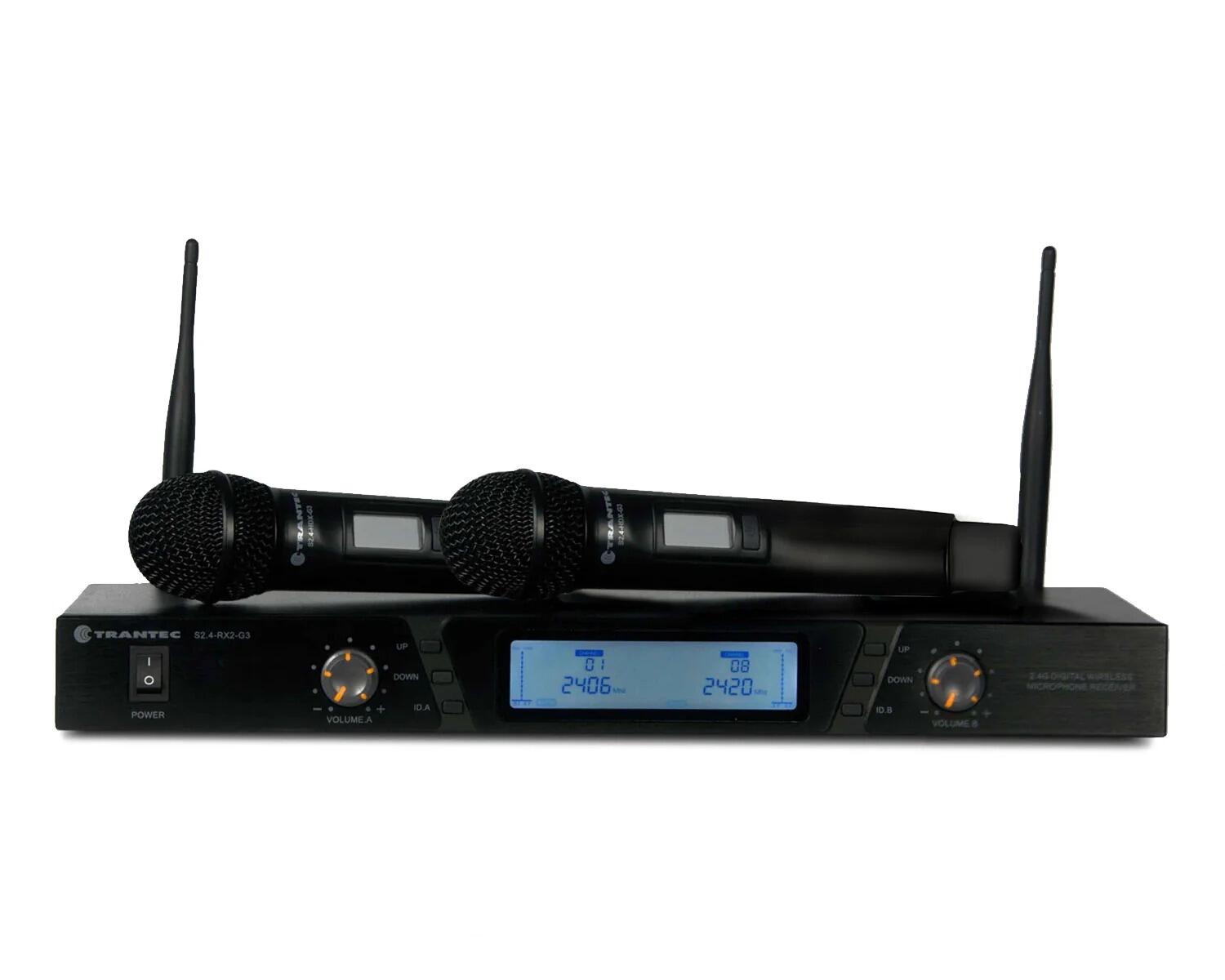 Trantec S2.4HDBX DUAL Handheld Wireless Mic System (2 x S2.4-HDX) 2.4GHz