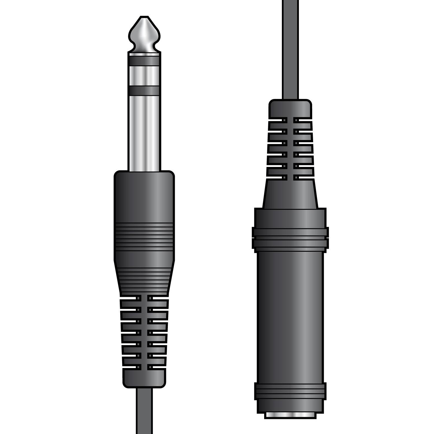 AV:Link 6.3mm Stereo Plug to 6.3mm Stereo Socket Headphone Extension lead 6.0m - 112.102UK