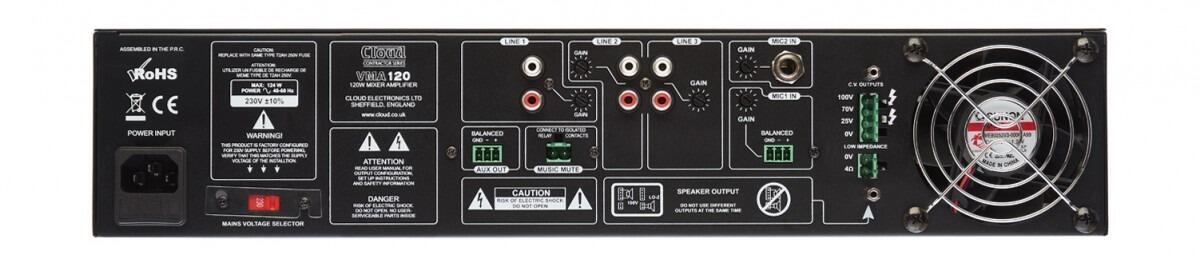 Cloud VMA120 Mixer Amplifier, 120W, 100v