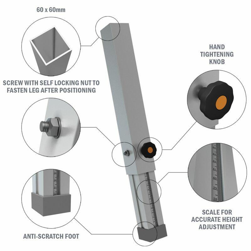 Global Truss GL6036, GT Stage Deck 80 - 140cm Telescopic Leg