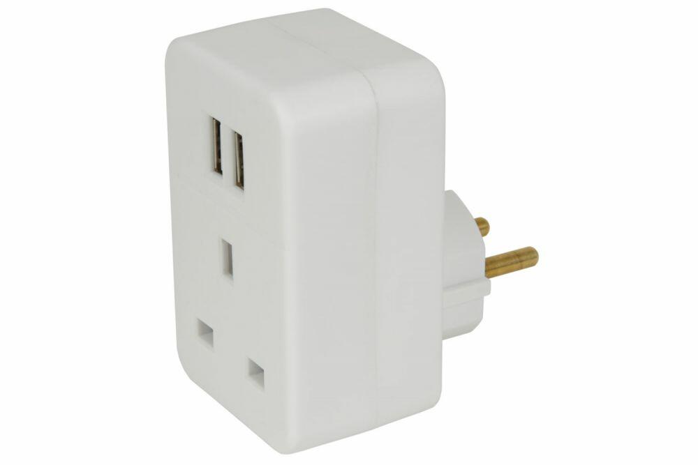 Mercury EU Travel Adaptor with Twin USB - 429.910UK