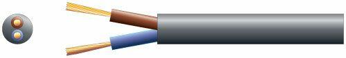 Mercury 2 core round mains PVC, 2 x 24/0.2mm, 6A, 5.8mm, Black, 100m - 804.326UK