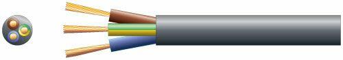 Mercury 3 core round mains PVC, 3 x 16/0.2mm, 3A, 5.6mm, Black, 100m - 804.395UK