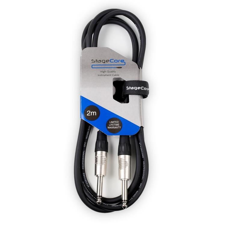 StageCore 6.35mm-6.35mm Mono Jack Instrument Lead, LU2, BLACK - (90016)