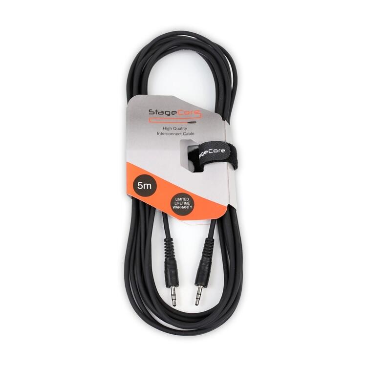 StageCore 3.5mm Stereo Plug - 1 x 3.5mm Stereo Plug, Professional Audio Signal Cable BLACK - (90602)