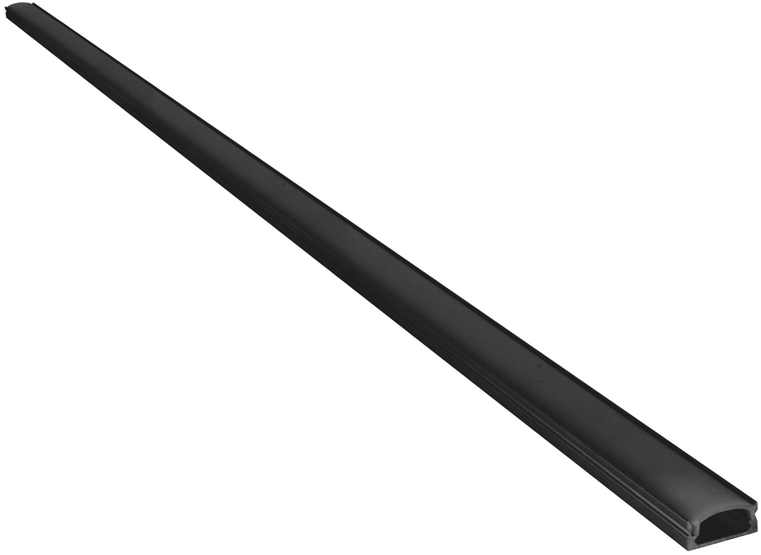 LYYT Aluminium LED Tape Profile Short Crown 1m Black 156.867UK