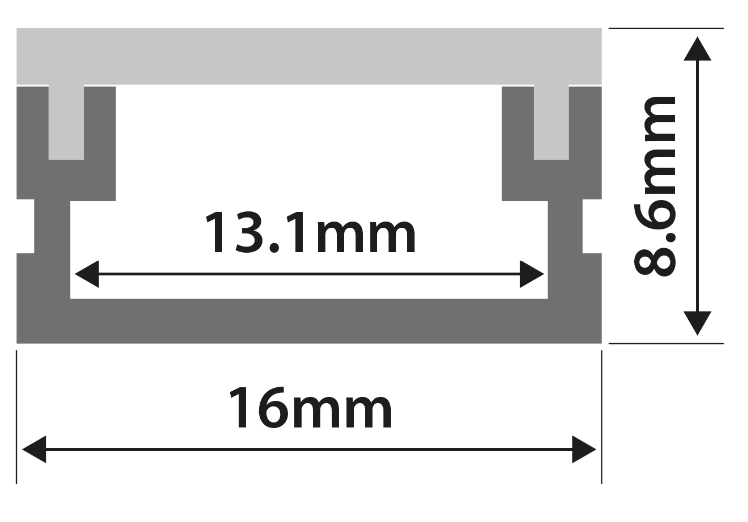 LYYT Aluminium LED Tape Profile Waterproof Short 2m 156.852UK