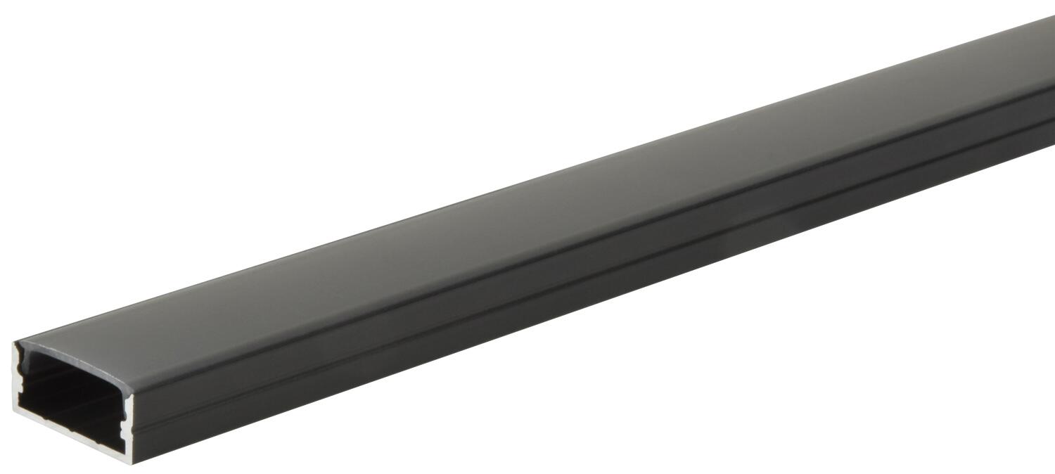 LYYT Aluminium LED Tape Profile Wide Crown 2m Black 156.879UK