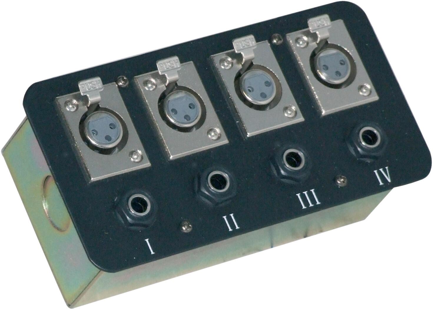 Eagle AV Wall Plate, 4 way, with XLR Sockets & 6.35 mm Jack Sockets, F267XP