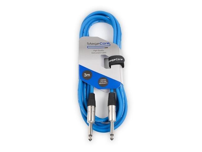 StageCore 6.35mm-6.35mm Mono Jack Instrument Lead, LU6, BLUE - (90027)