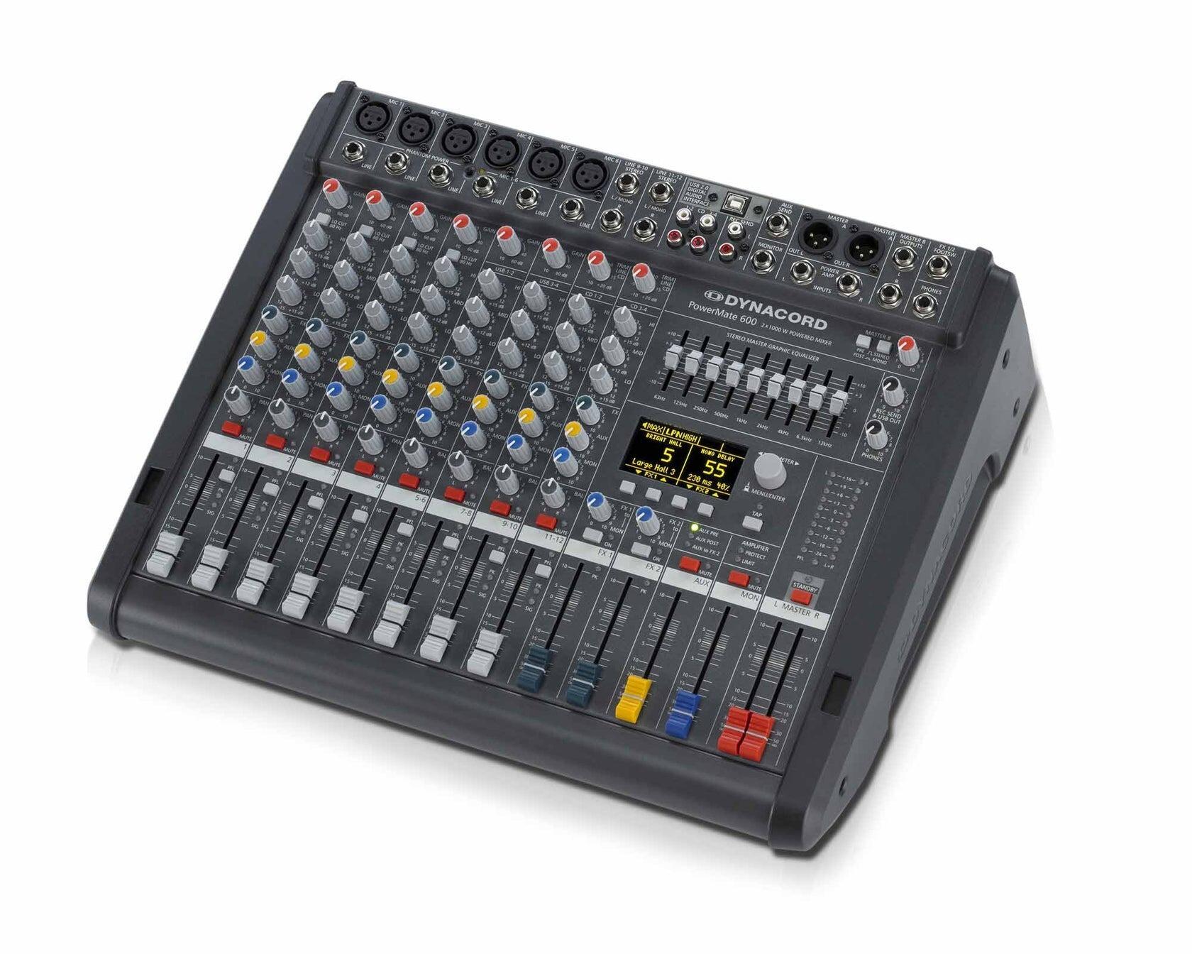 Dynacord PowerMate 600-3, 8 channel Powered Mixer, Twin FX, 2 x 1000w