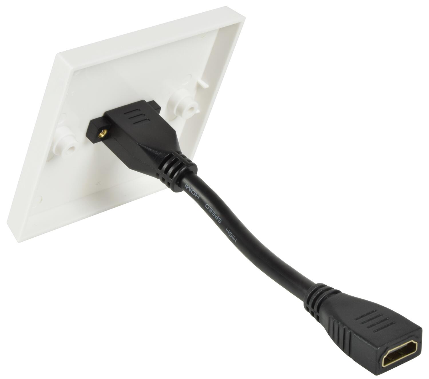 AV:Link HDMI Wallplate with Female Tail - 123.380UK
