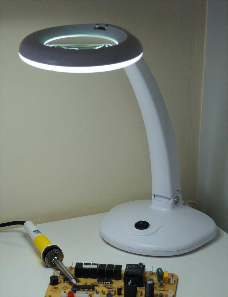 Eagle Desktop LED Single Arm Illuminated Magnifier with 4 Lens (Y006K)