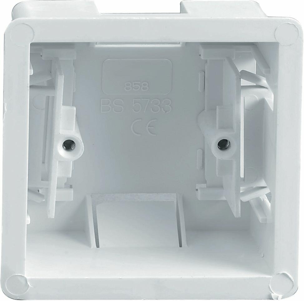 Eagle Single Gang Clip In Dry Lining Socket Box 35mm, E341DC