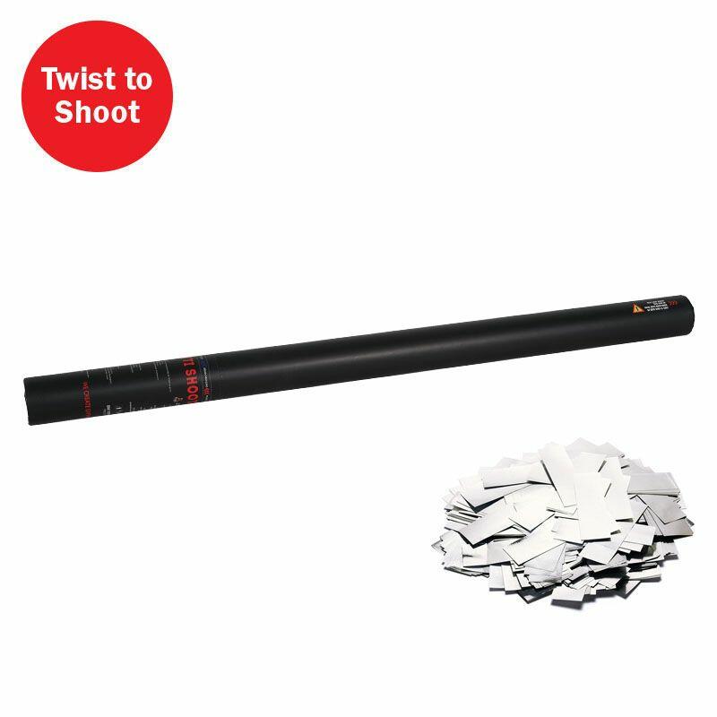 Equinox Handheld Confetti Cannon 80cm Silver Metallic