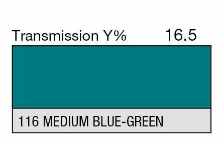 LEE Filter 116 Medium Blue-Green Filter Roll, 7.62m x 1.22m